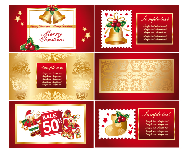 free vector A variety of christmas background vector greeting cards